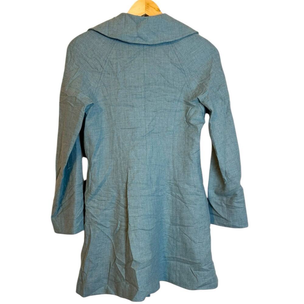 Pendleton Women’s Longline Virgin Wool Light Blue Pea Coat Single Breasted SZ 4 - Picture 2 of 7
